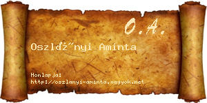 Oszlányi Aminta névjegykártya